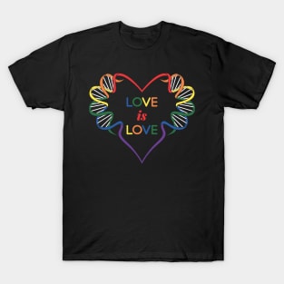 LGBT Love Is Love DNA Heart T-Shirt